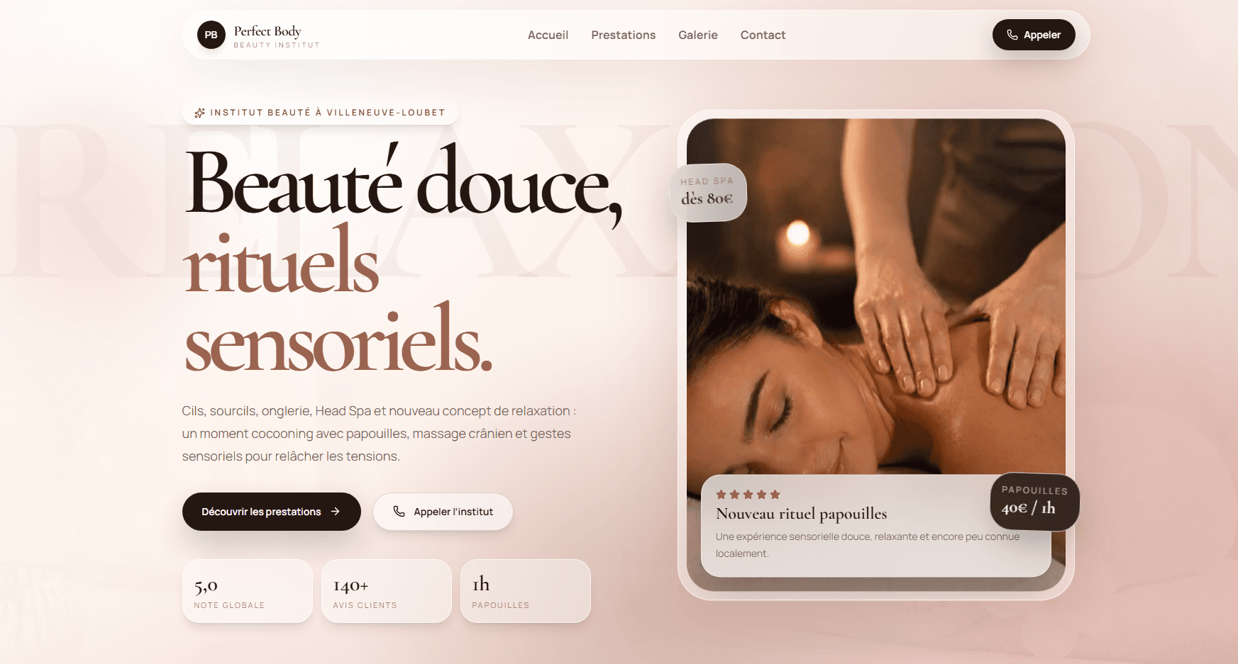 Image du projet Site institut de beauté